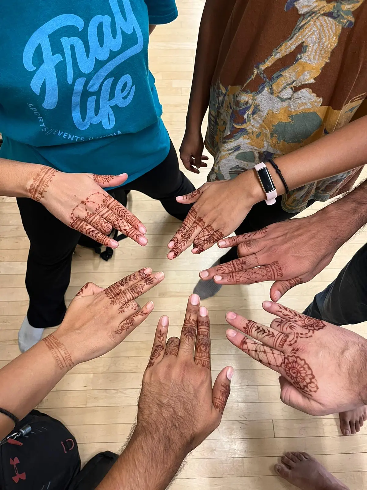 Nootana artists showing their henna designs together